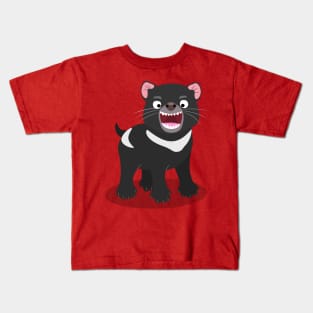 Cute hungry Tasmanian devil cartoon illustration Kids T-Shirt